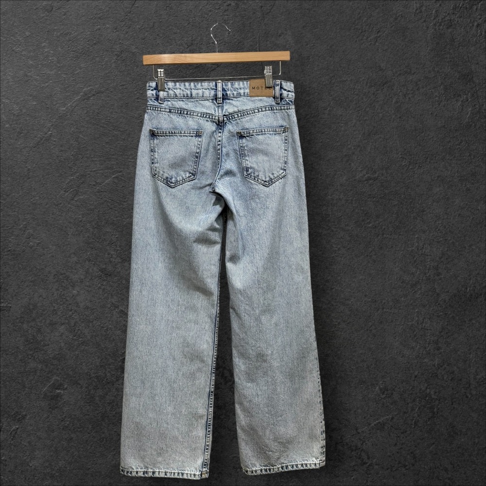 Motel Rocks Women Light Wash High Waisted Wide Leg Cotton  Jeans Size W24 L32 - Picture 7 of 16